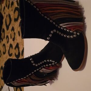 Free People Black Western Boots